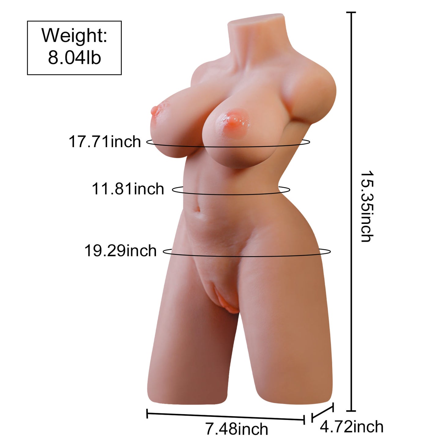 US Sotck | XISE 8LB Real Half Body Big Boobs Small Sex Doll Torso - Sibyl