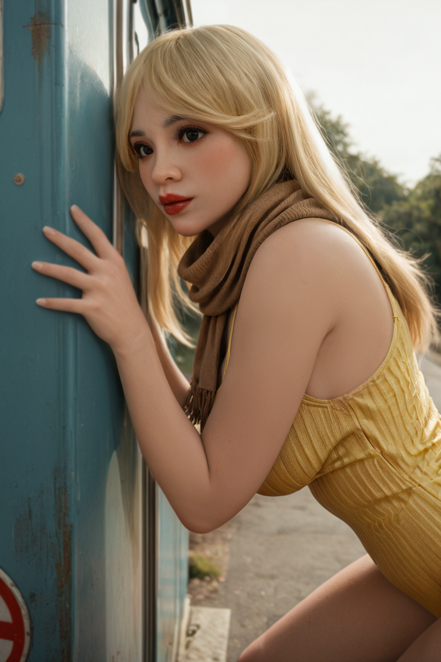 AIBEI Doll | 166cm 5ft5 Big Gel Breast Hybrid Sex Doll with Lifelike Silicone Head for Divorced Man - Luna