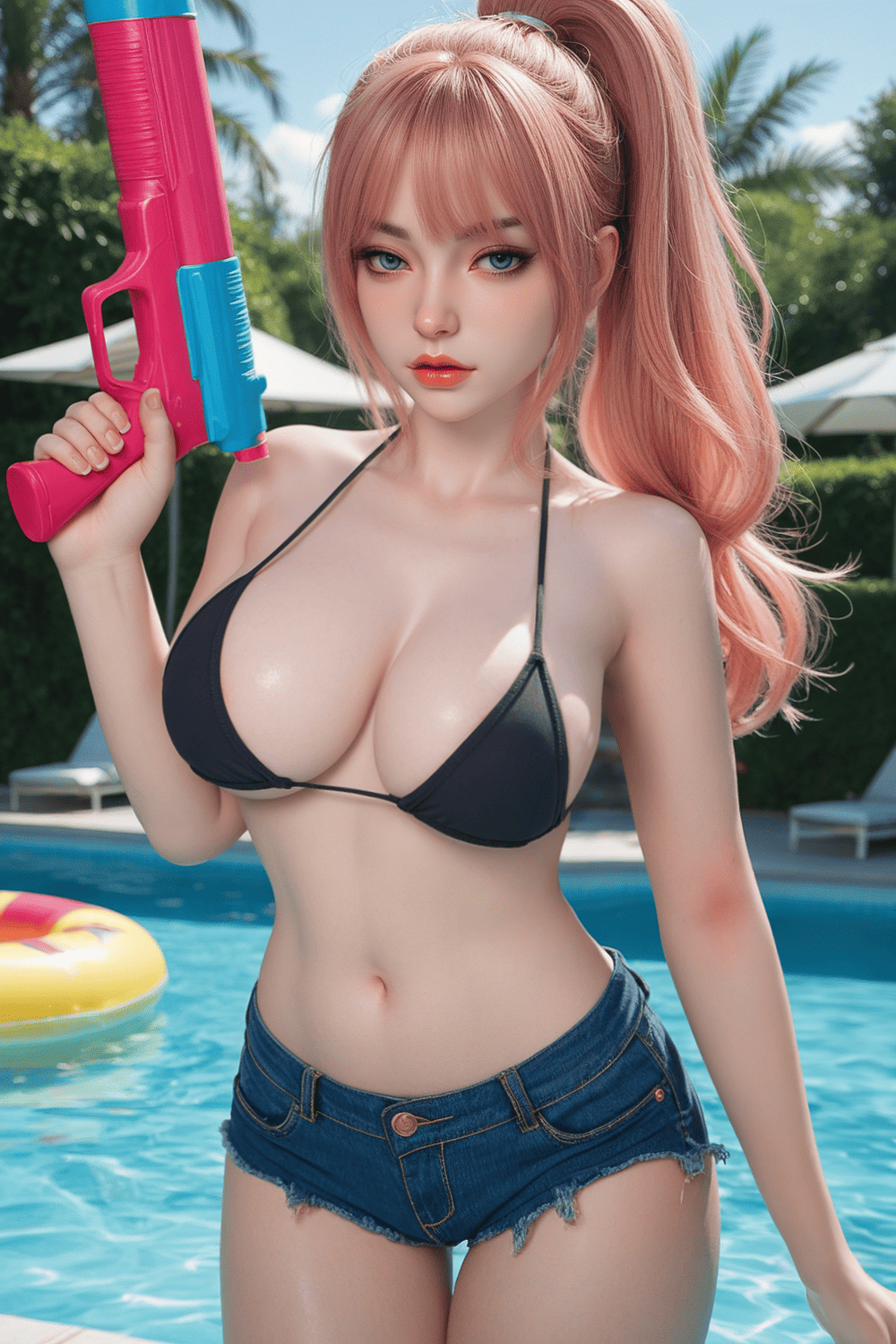 SY Doll | 164cm/5ft5 Pink Hair Korean Sexy Woman Full Silicone Sex Doll with Movable Jaw ROS Silicone Head – Phoenix