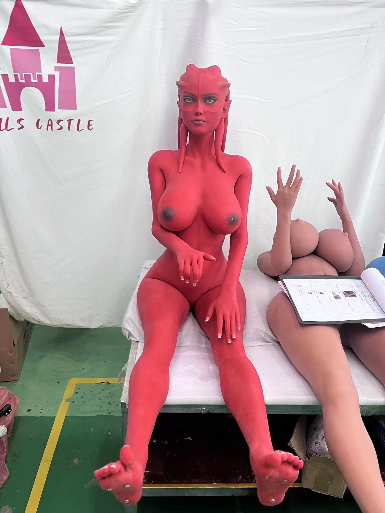Dolls Castle | 160cm 5ft3in F Cup Red Skin Cosplay Alien Style Adult Sex Doll - Cacy