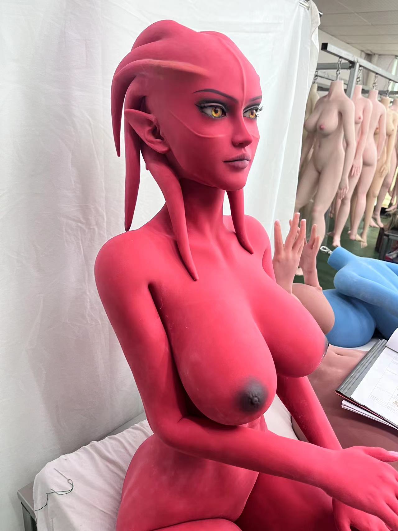 Dolls Castle | 160cm 5ft3in F Cup Red Skin Cosplay Alien Style Adult Sex Doll - Cacy