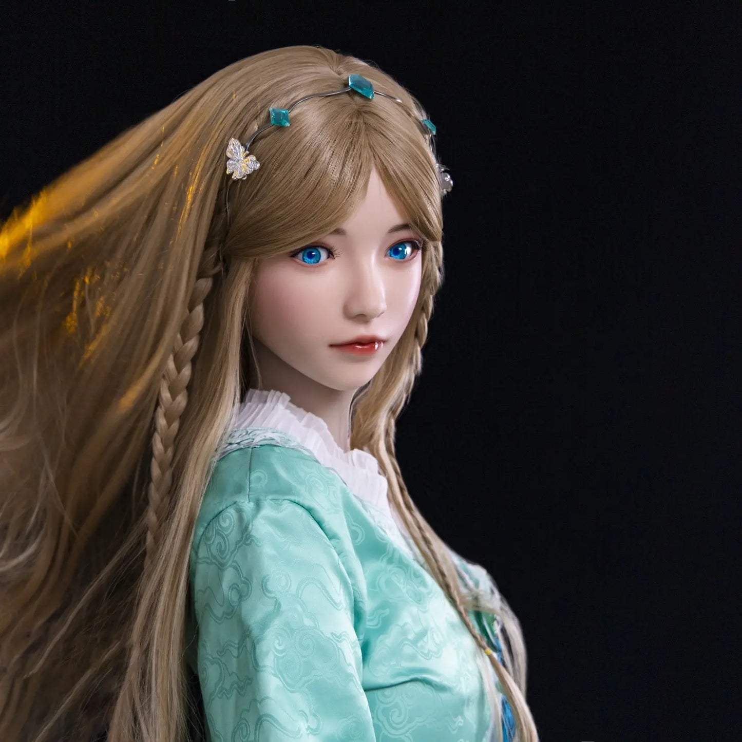 Dimu Doll | 158cm 5ft2in Big Gel Breast Asian Blonde Girl Hybrid TPE Sex Doll with Silicone Head - Rong