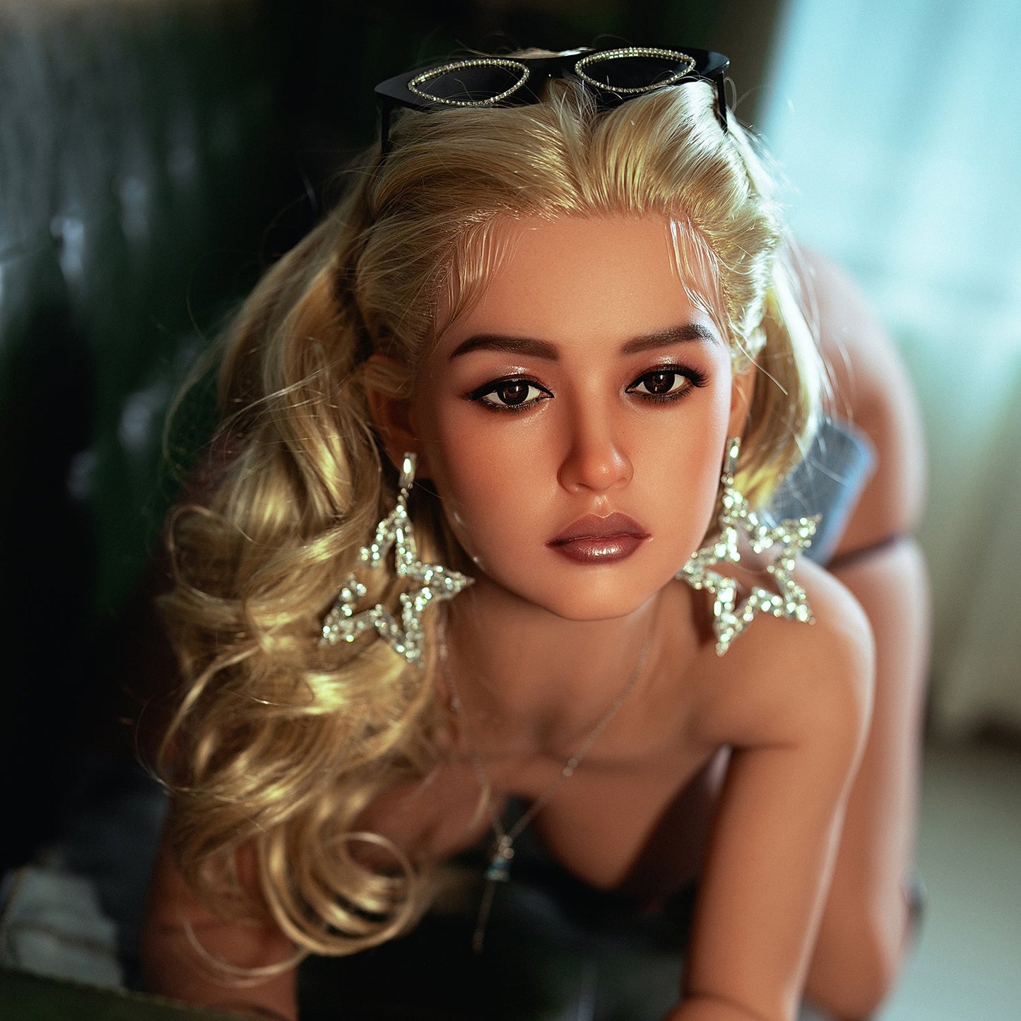 Rosretty Doll | 164cm 5ft5in Tan Skin Full Size Hybrid Love Doll with Hard Silicone Head for Vagina Sex- Betty