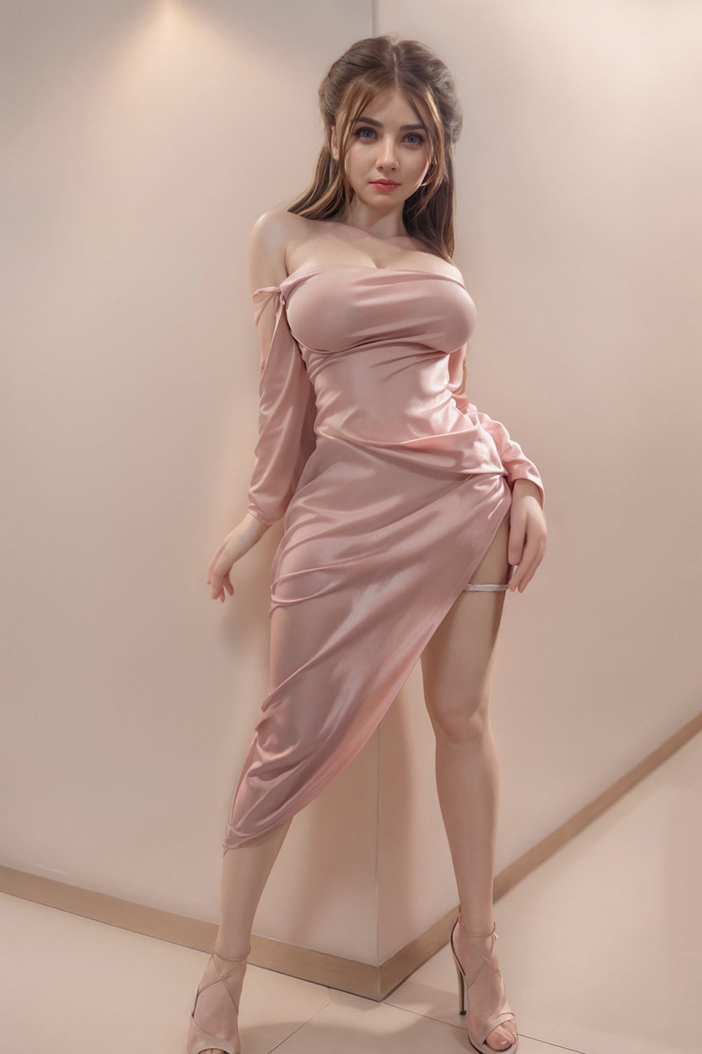Rosretty Doll | 5ft5in 164cm Sexy Real Korean Full Silicone Love Doll with Hard Silicone Head for Vagina Sex- Binky