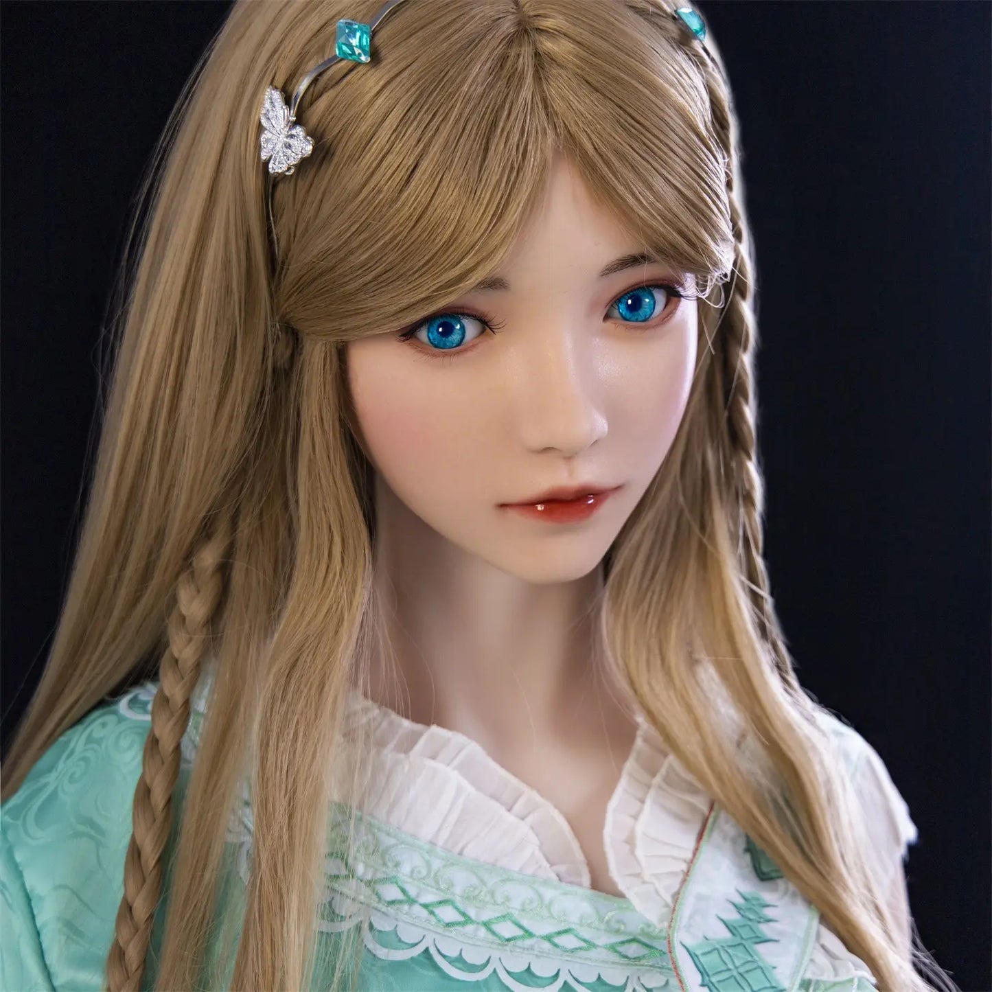 Dimu Doll | 158cm 5ft2in Big Gel Breast Asian Blonde Girl Hybrid TPE Sex Doll with Silicone Head - Rong