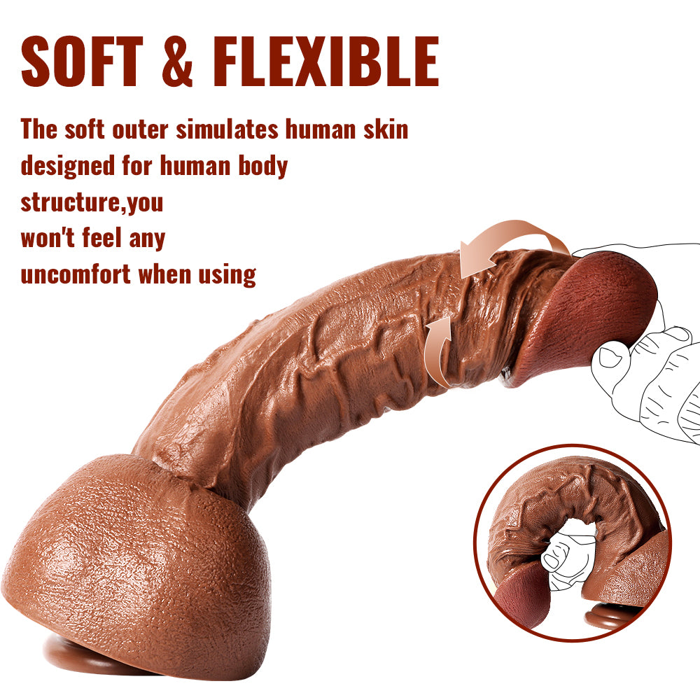 US Sotck | XISE 24cm 6.8in Long Thick Dildo Realistic Wide Girth Penis for Woman Masturbation Vagina Sex Pleasure - Baron (Copy)