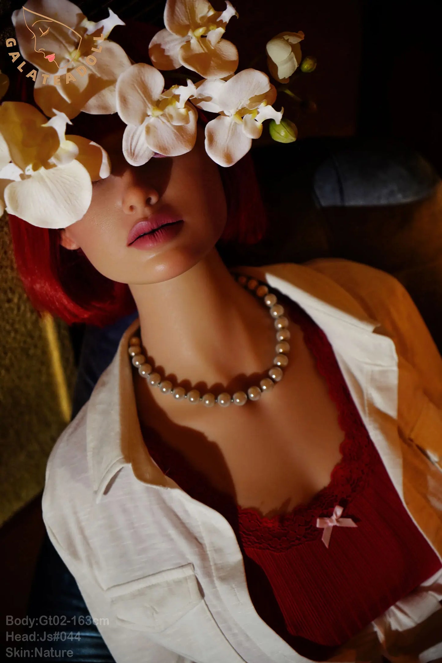 Galatea Doll | 163cm 5ft4in Red Hair Nature Skin Full Silicone Doll (Real Oral Silicone Head+Silicone Body) for Elderly - Noa
