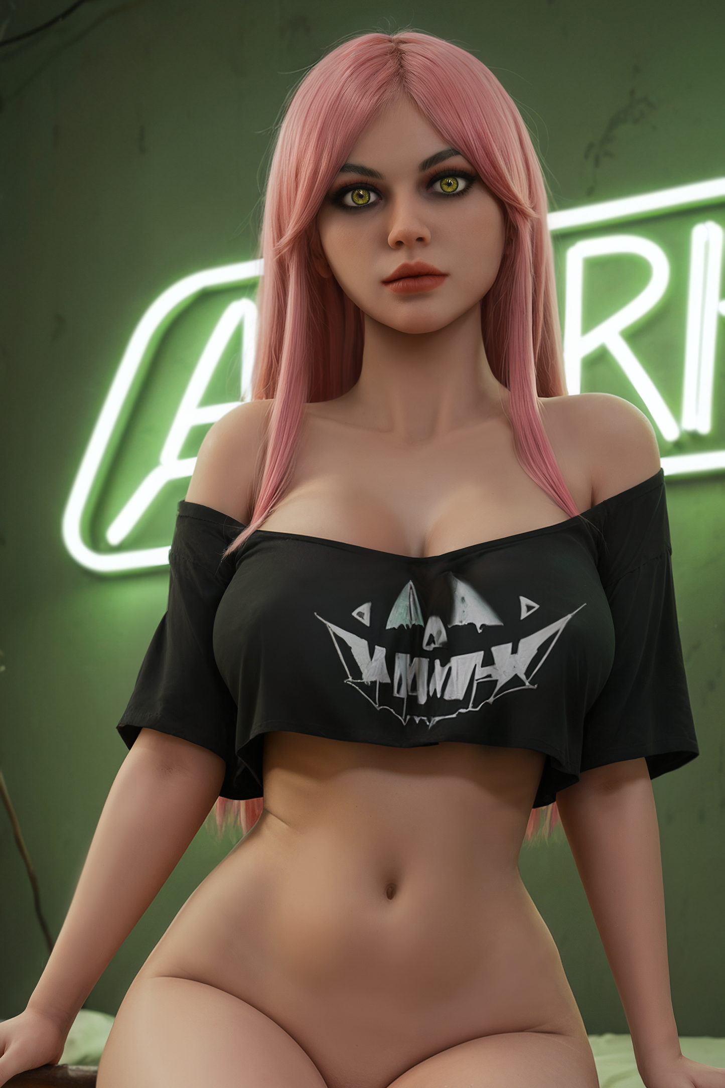 AIBEI Doll | 151cm 4ft11 Pink Hair Cosplay Halloween Theme Full Size Chubby TPE Sex Doll - Zora