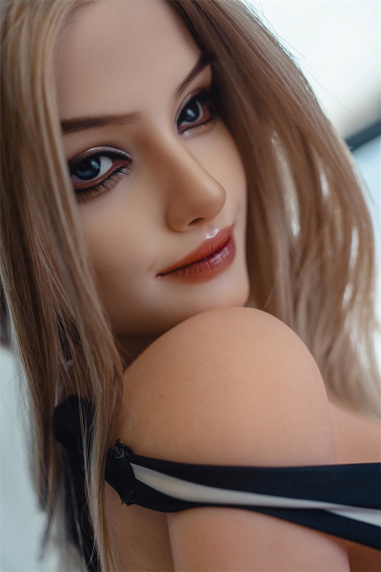 SY Doll | 164cm 5tf5 Blonde Hair Sexy Adult TPE Hybrid Love Doll with Hard Silicone Head - Evelyn