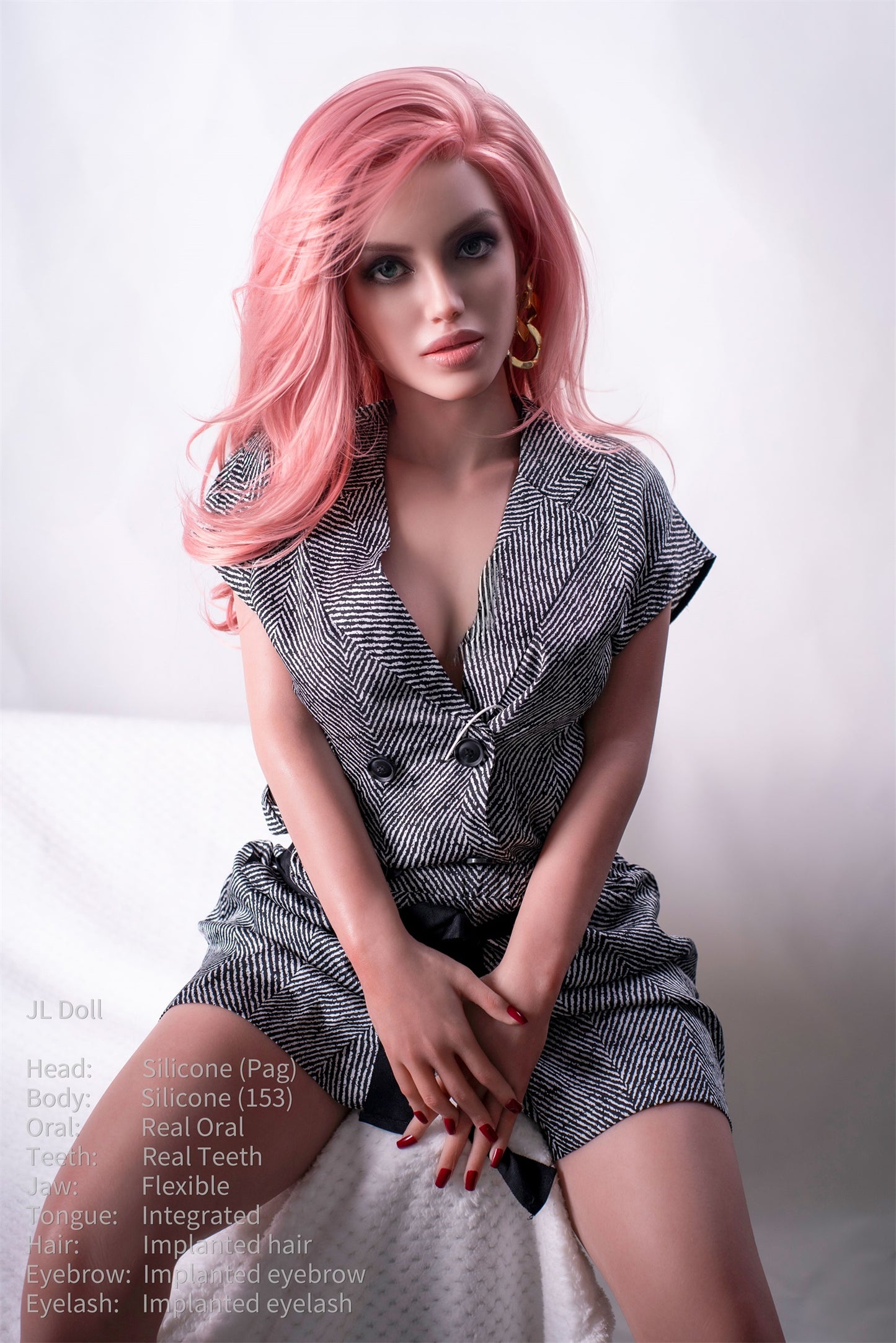 Jarliet Doll | 153cm 5ft Pink Hair Lifelike Sexy Full Silicone Adult Love Doll with ROS Silicone Head - Pag
