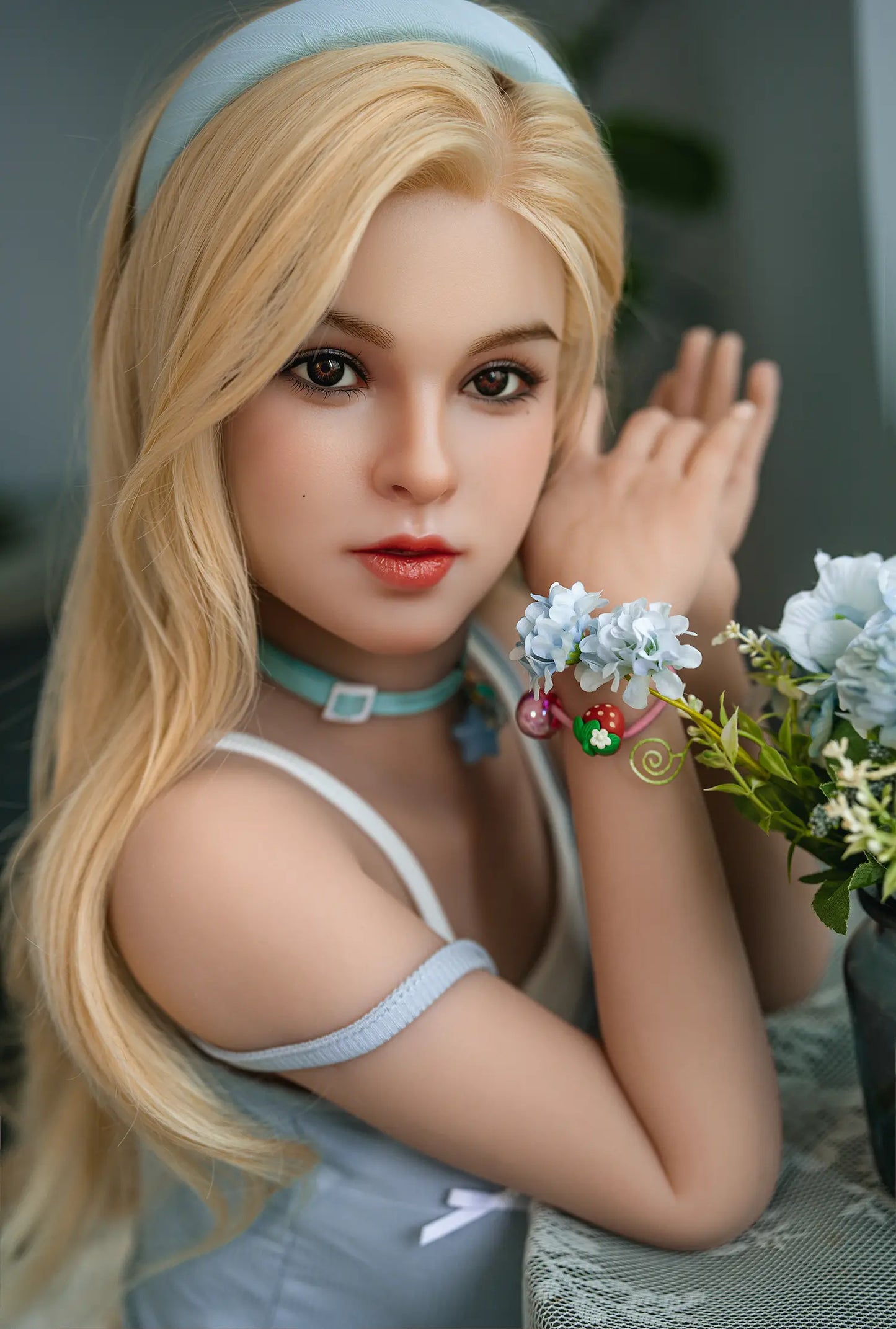 US Stock SY Doll | 150cm 4ft11in Blonde Hair Small Breast Lifelike Asian Hybrid Adult Doll with Soft Real Oral Silicone Head - Jia