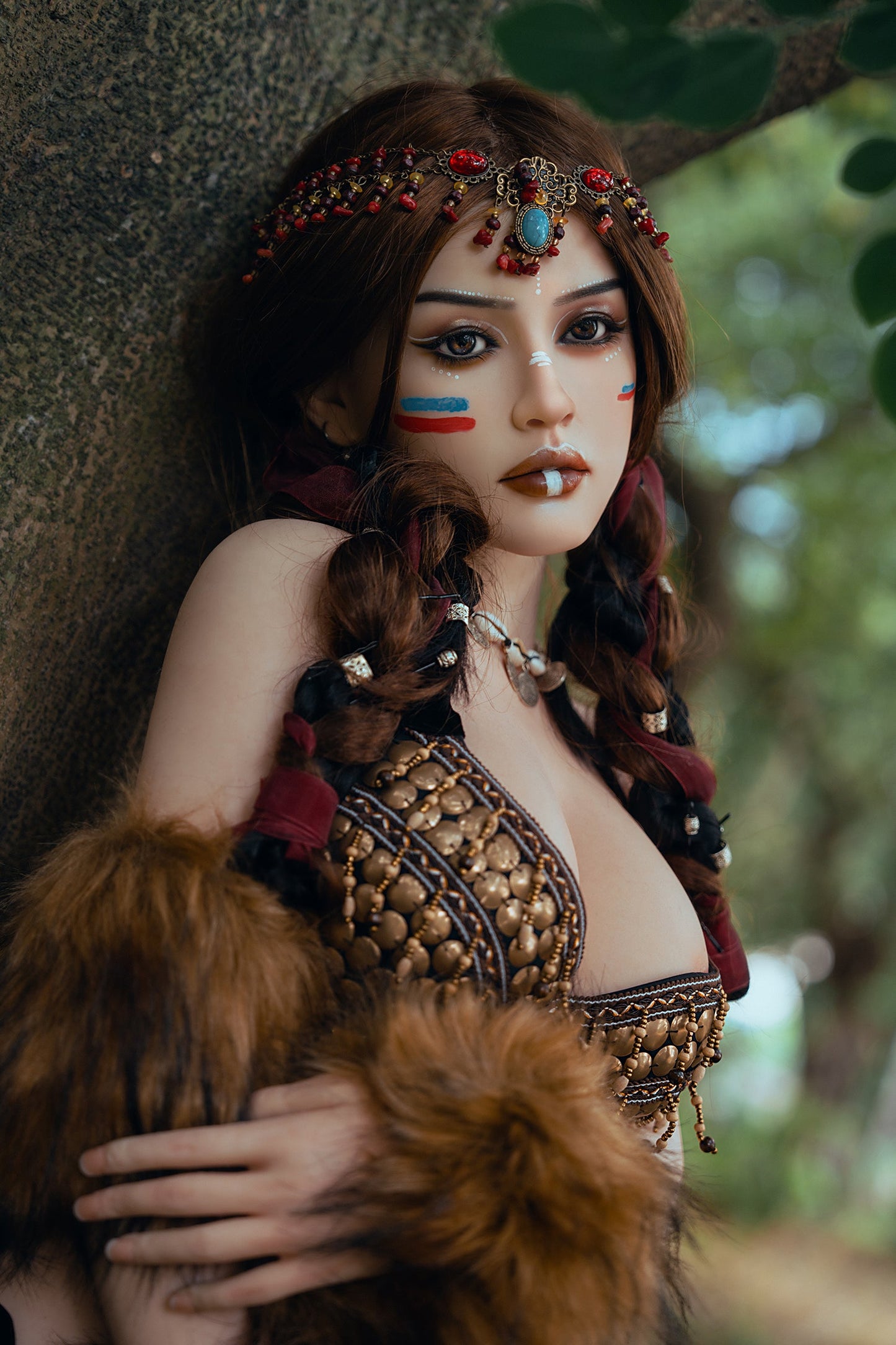 Rosretty Doll | 164cm 5ft45in Gypsy Style Realistic Full Silicone Sex Doll with Hard Silicone Head - Hani