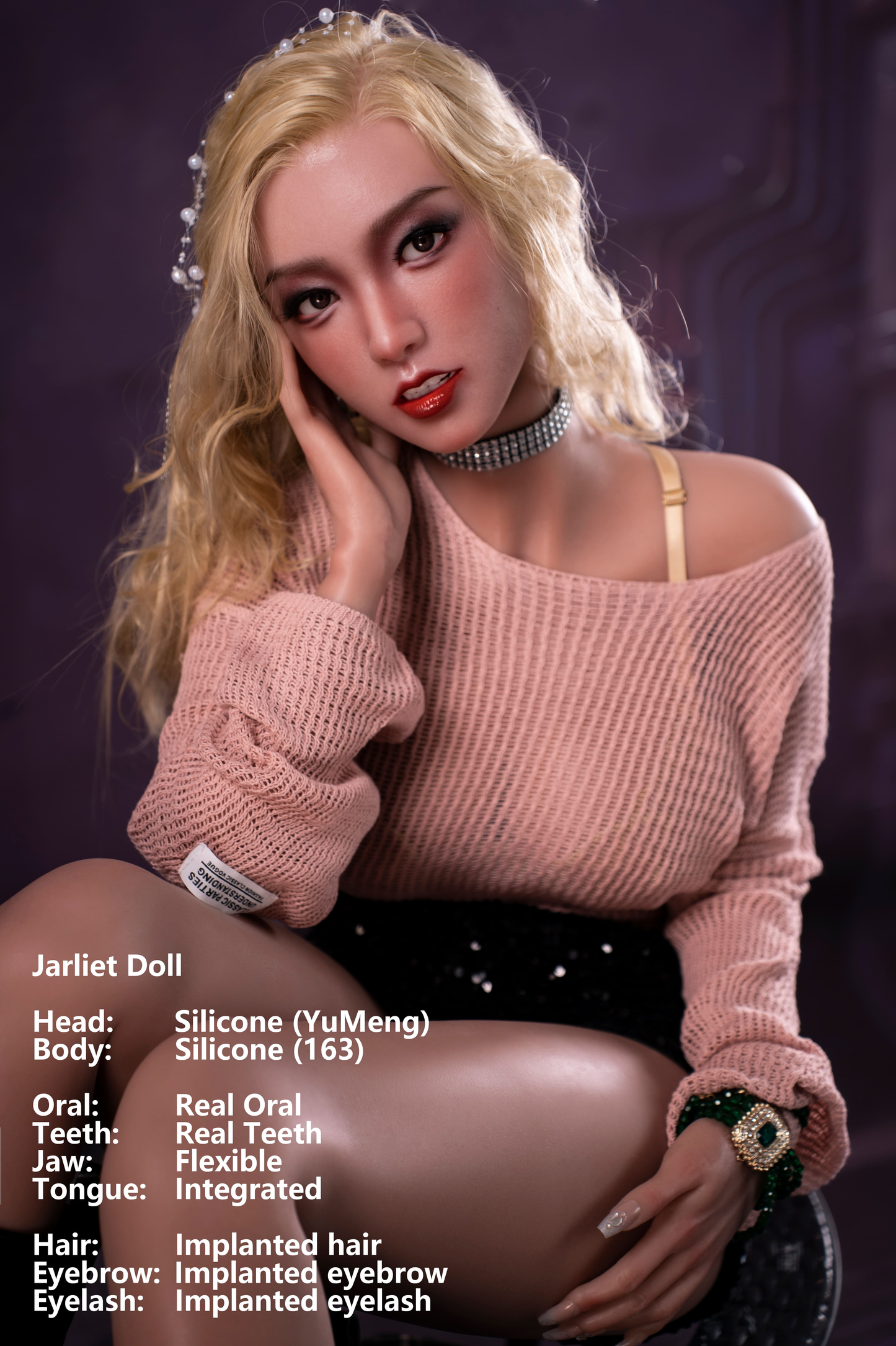 Jarliet Doll | 5ft4in Gold Hair Asian Woman Silicone Adult Love Doll with Real Oral Silicone Head - YuMeng
