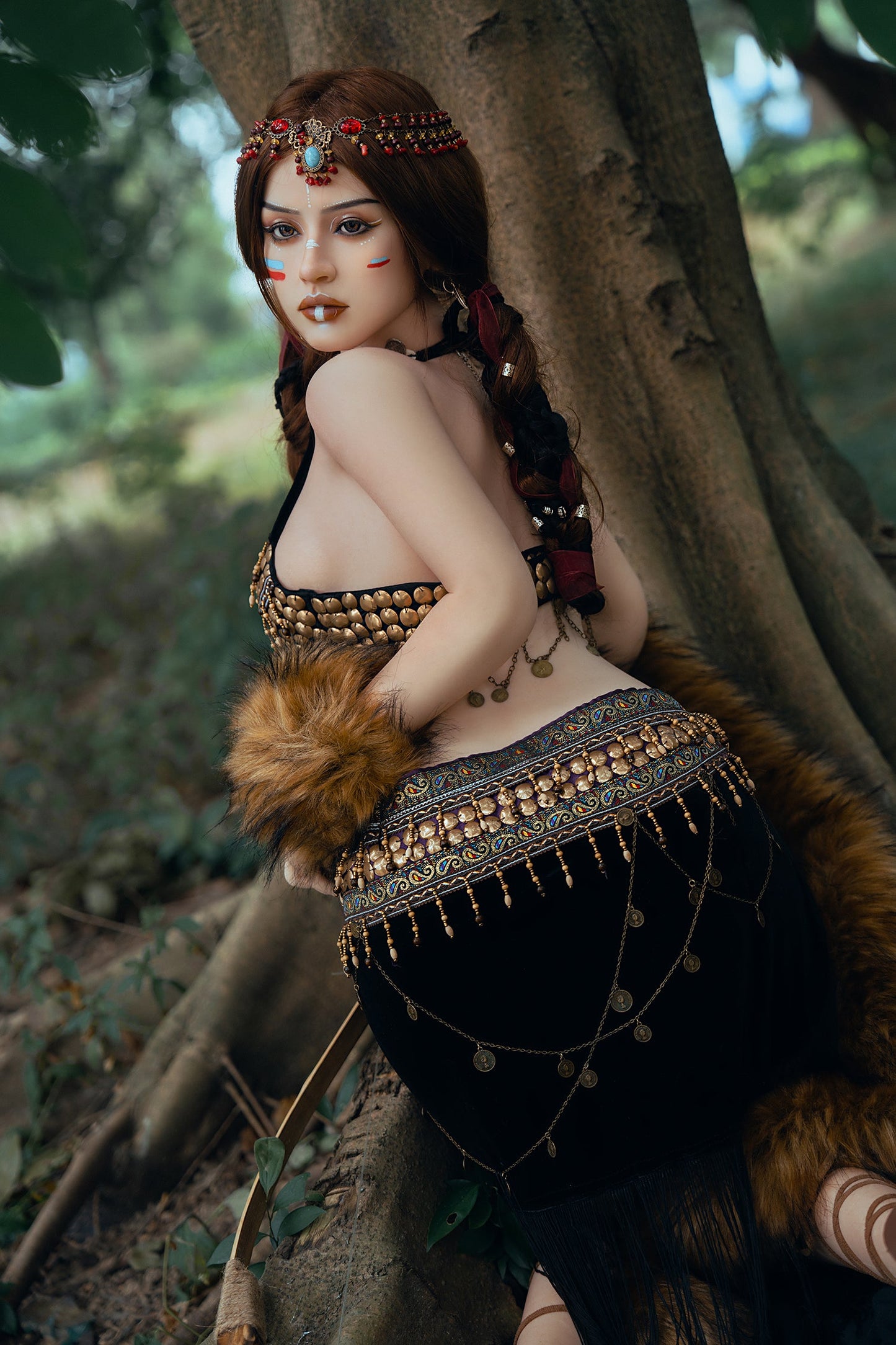 Rosretty Doll | 164cm 5ft45in Gypsy Style Realistic Full Silicone Sex Doll with Hard Silicone Head - Hani