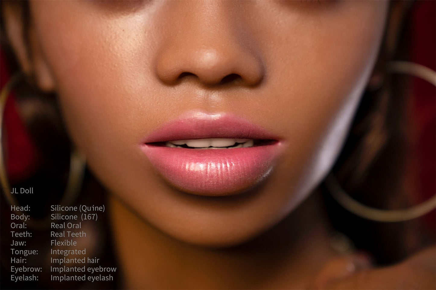 Jarliet Doll | 167cm 5ft6in Dark-Skin African-American Full Silicone Love Doll with Realistic Oral Real Teeth – Quine