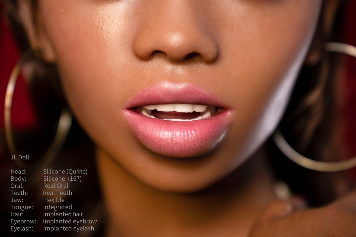 Jarliet Doll | 167cm 5ft6in Dark-Skin African-American Full Silicone Love Doll with Realistic Oral Real Teeth – Quine