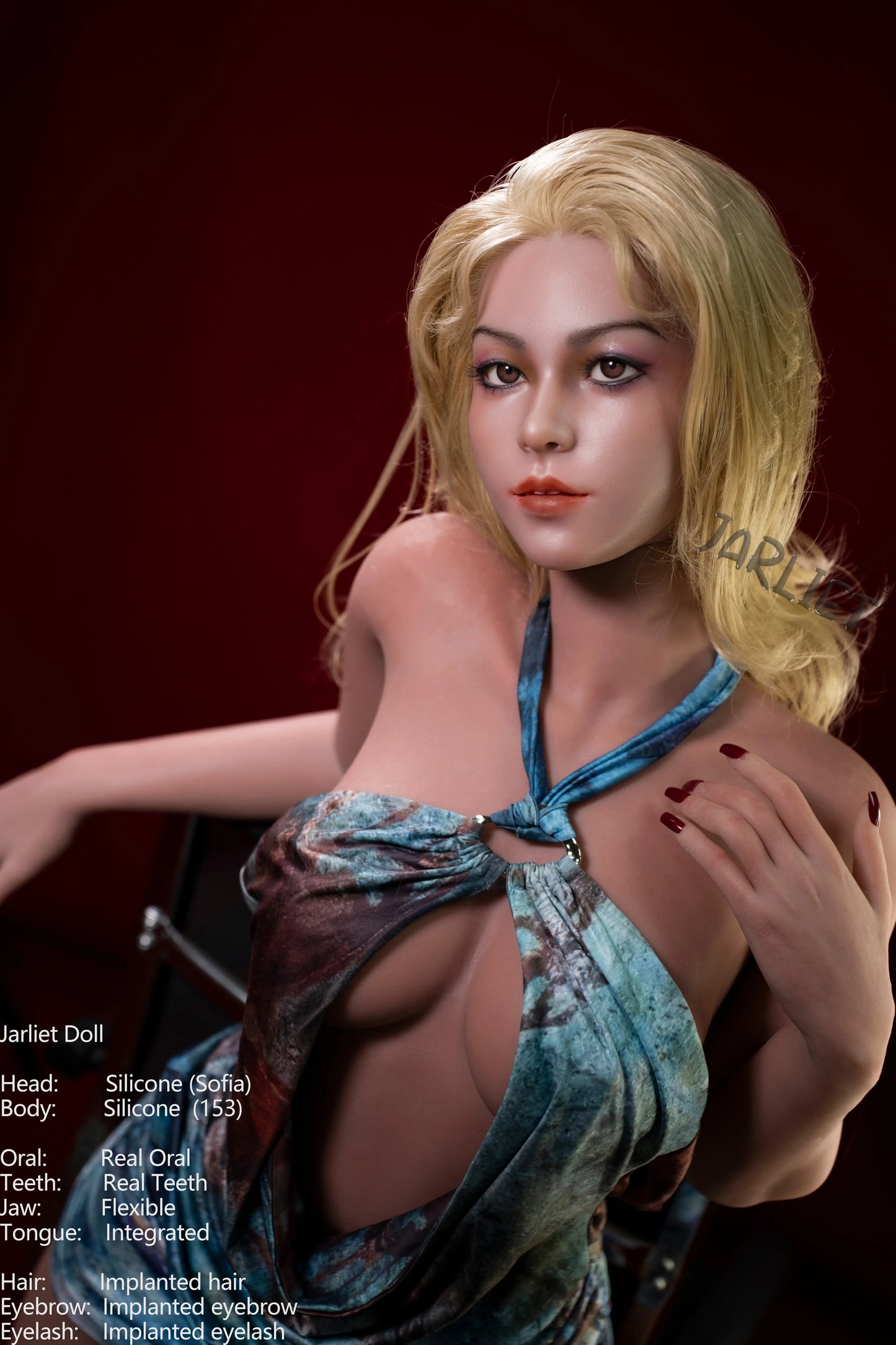 Jarliet Doll | 153cm 5ft Realistic Blonde Hair Small Breast Full Silicone Doll with ROS Silicone Head for Divorced Guys - Sofia