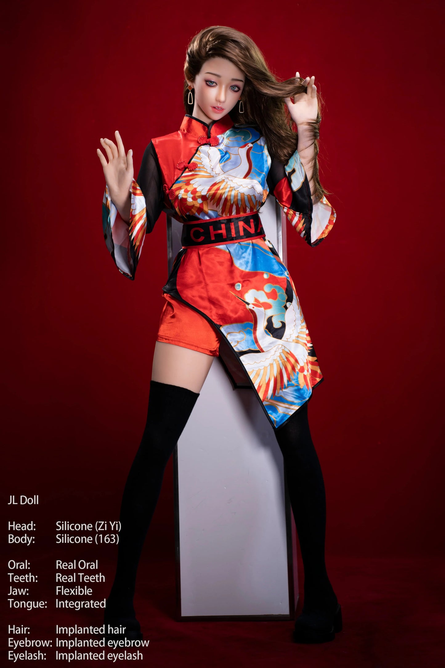 Jarliet Doll | 163cm 5ft4in Full Size Chinese Style Big Boobs Full Silicone Doll with ROS Silicone Head for Divorced Guys - ZIYI