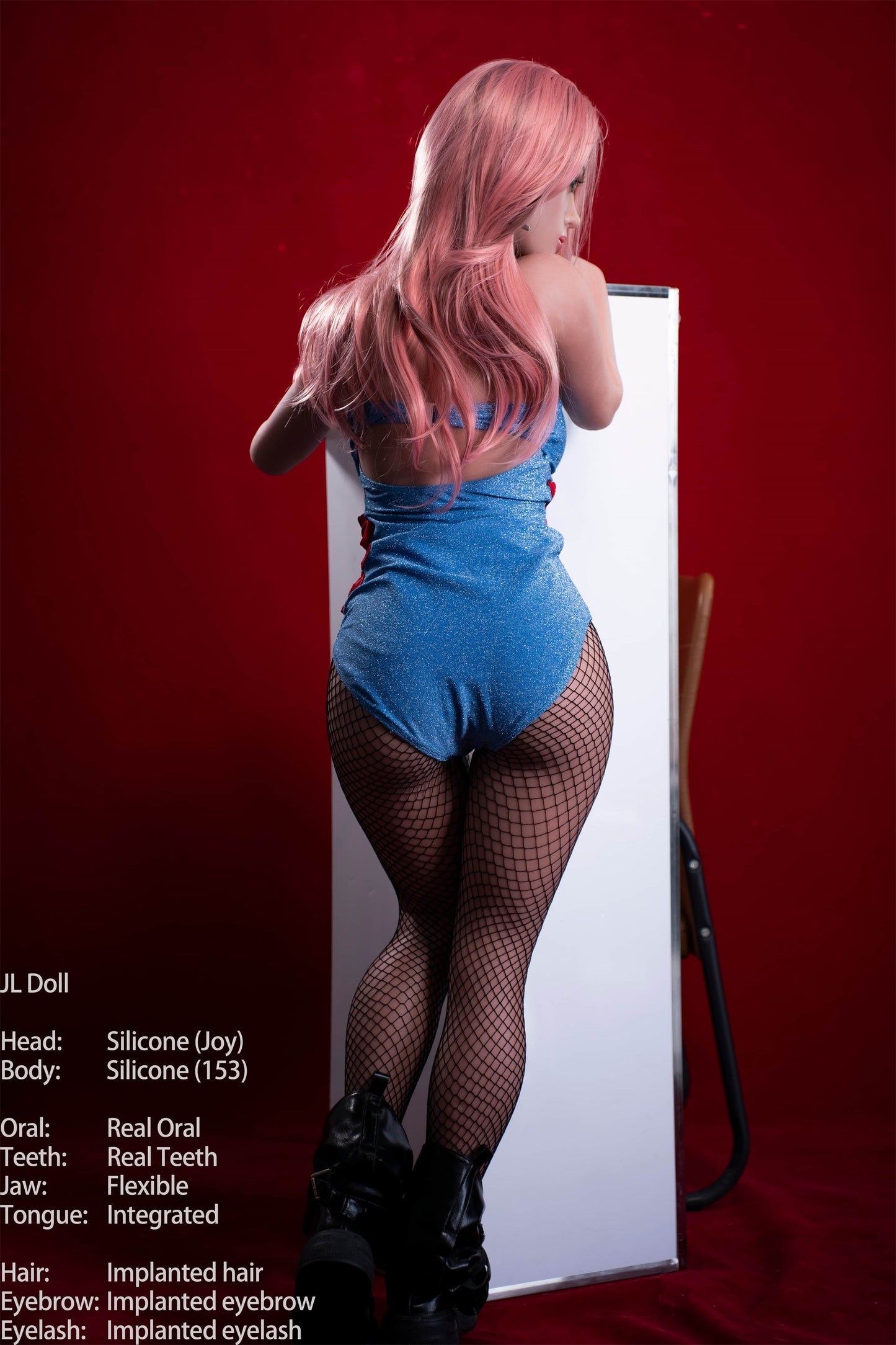 Jarliet Doll | 153cm 5ft Pink Hair Real Oral Lifelike Skin Texture Full Silicone Love Doll with ROS Silicone Head for Divorced Guys - Joy