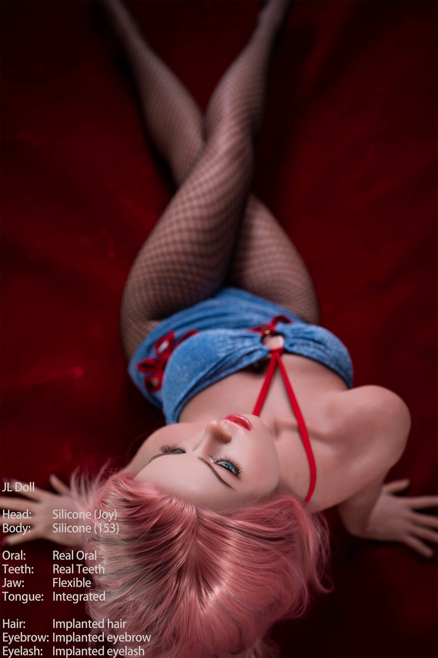 Jarliet Doll | 153cm 5ft Pink Hair Real Oral Lifelike Skin Texture Full Silicone Love Doll with ROS Silicone Head for Divorced Guys - Joy