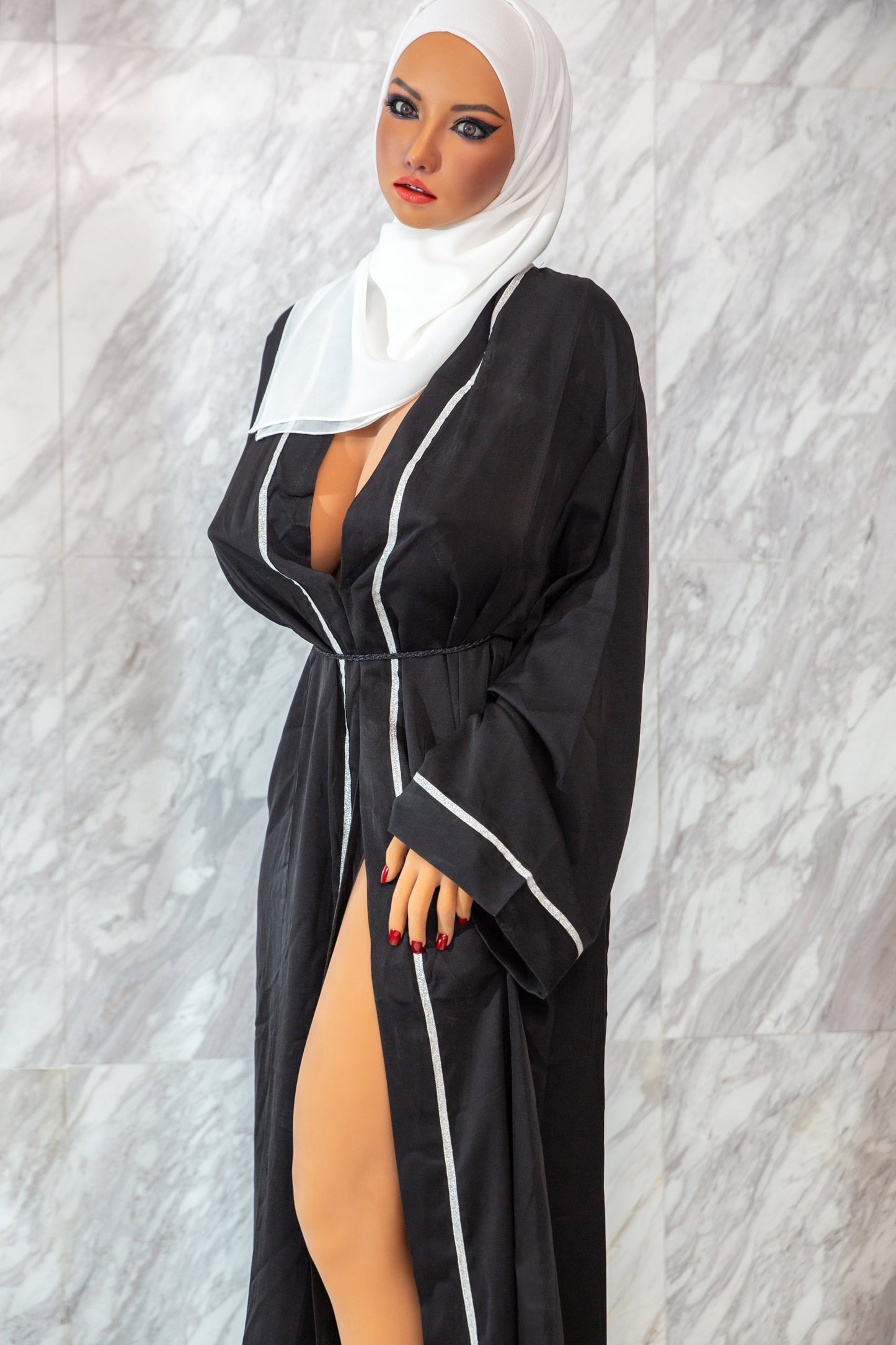 Climax Doll US Stock | 160cm 5ft3in Middle Eastern Style L Cup Gel Breast Sex Doll with ROS Silicone Head - Fukada