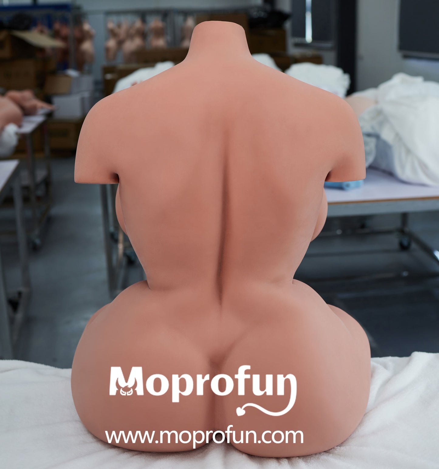 EU Stock | Climax Doll Half Body Huge Gel Breast Black Skin STPE Sex Doll Torso - 160#