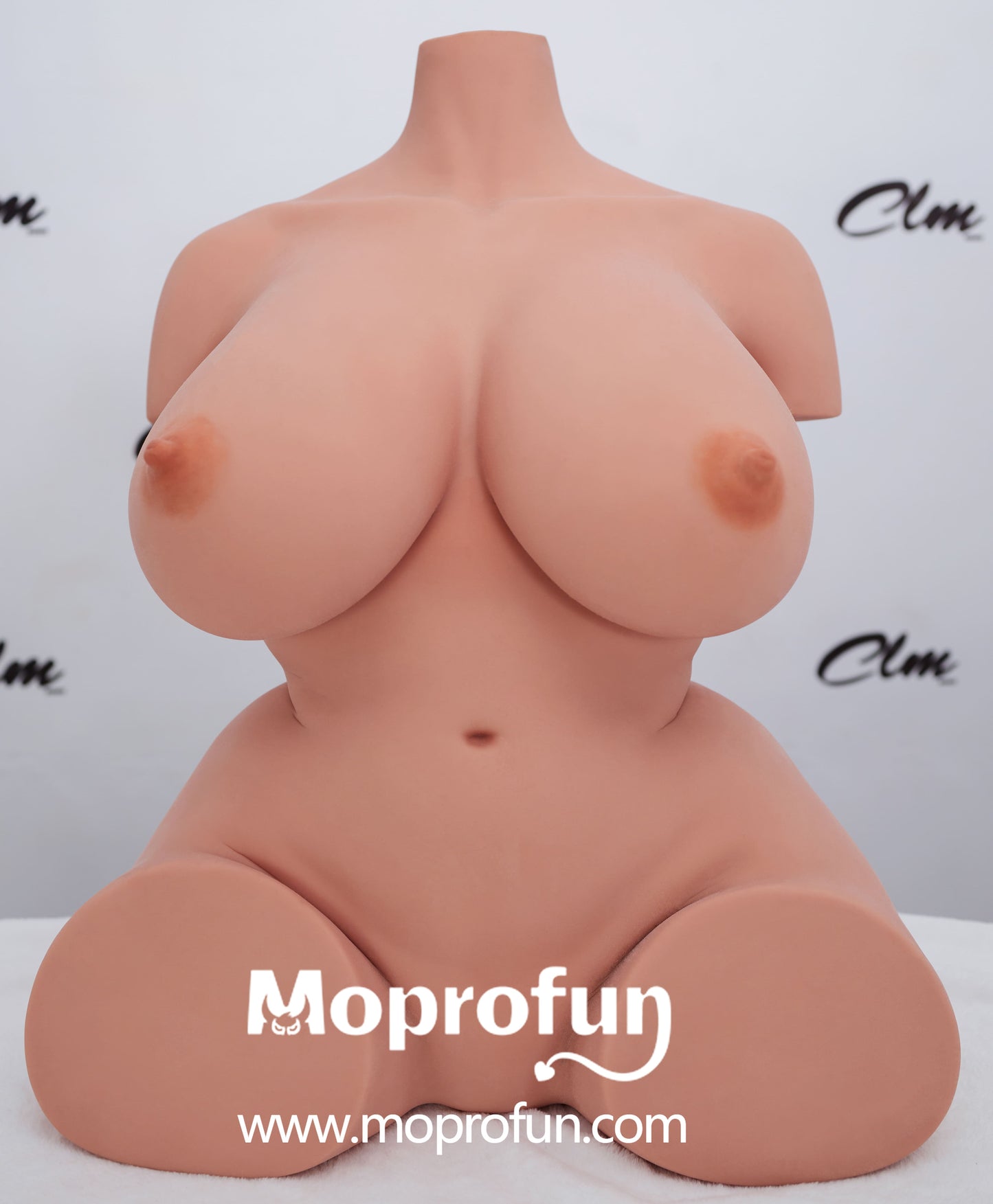 EU Stock | Climax Doll Half Body Huge Gel Breast Black Skin STPE Sex Doll Torso - 160#