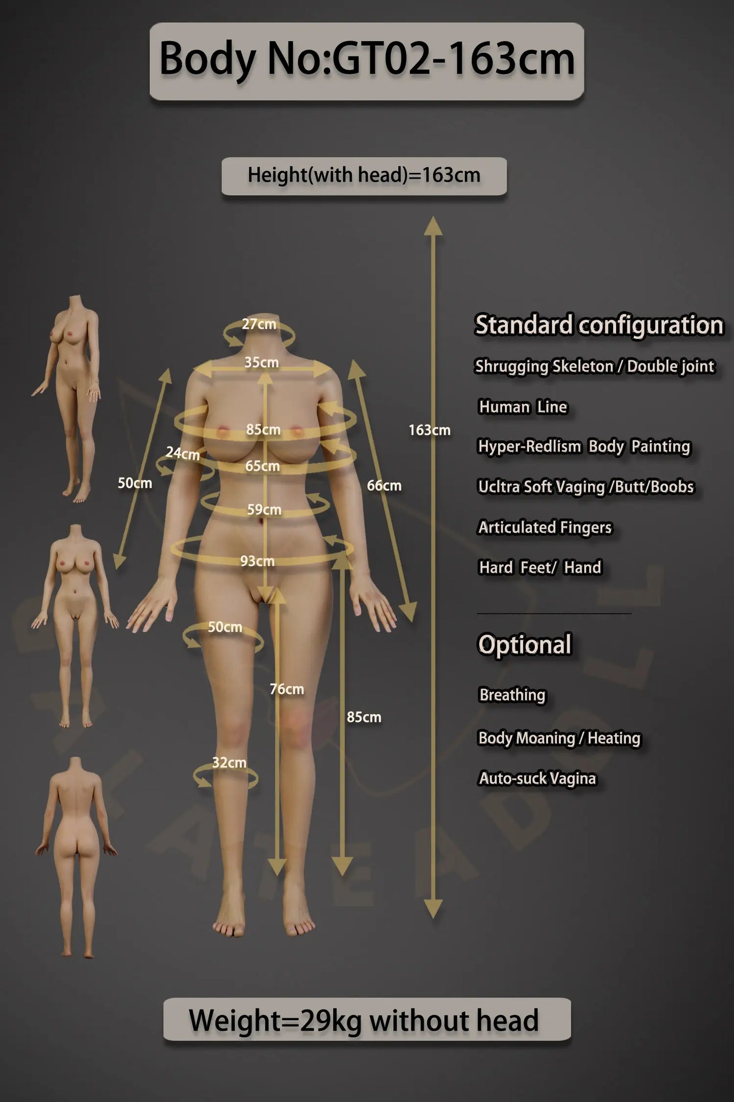 Galatea Doll | 163cm 5ft4in Natural Skin Mature Woman Full Silicone Real Adult Doll with Real Oral Silicone Head for Divorced Man - Imani