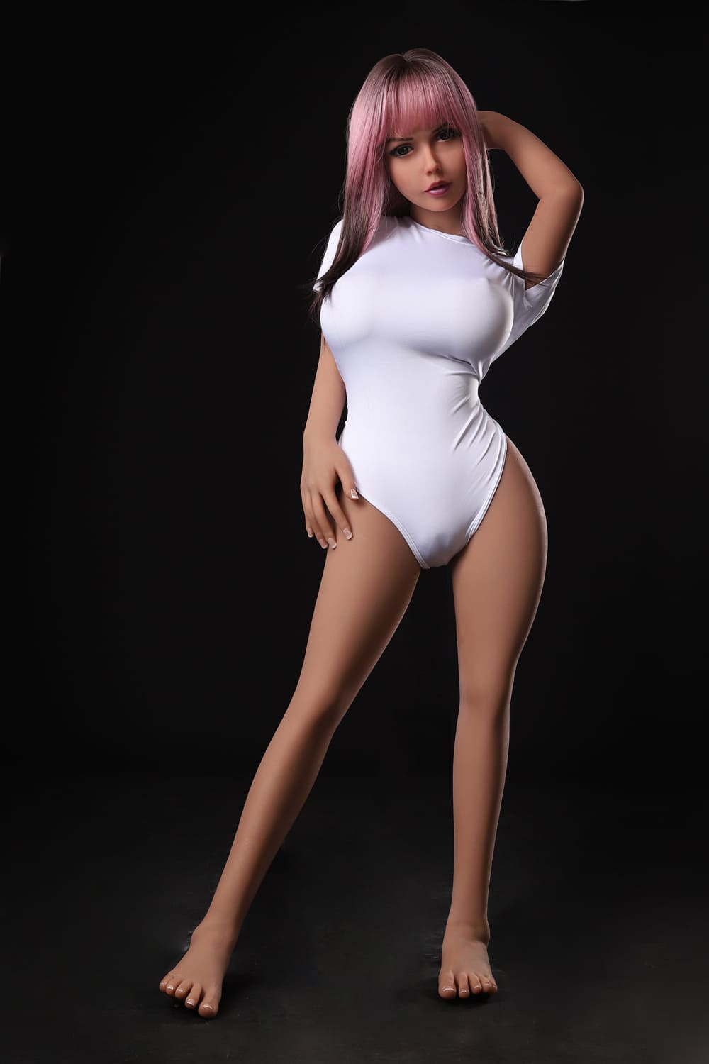 US Stock | Galaxy Dolls D Cup Gel Breast Pink Hair Skinny Body Realistic TPE Sex Doll - Manon