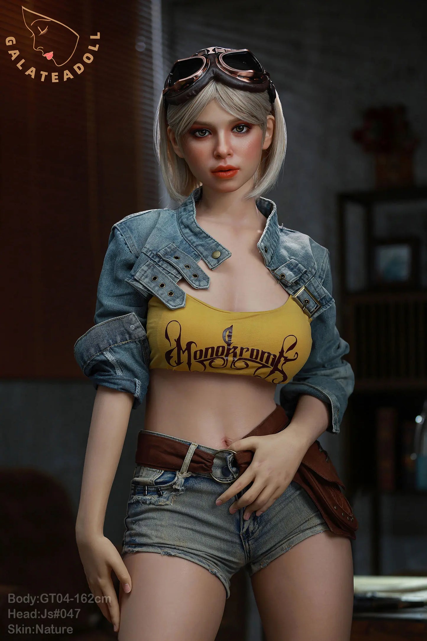 Galatea Doll US Stock | 162cm 5ft4in Short Gary Hair Hourglass Figure Full Silicone Real Adult Doll with Real Oral Silicone Head - Jannette