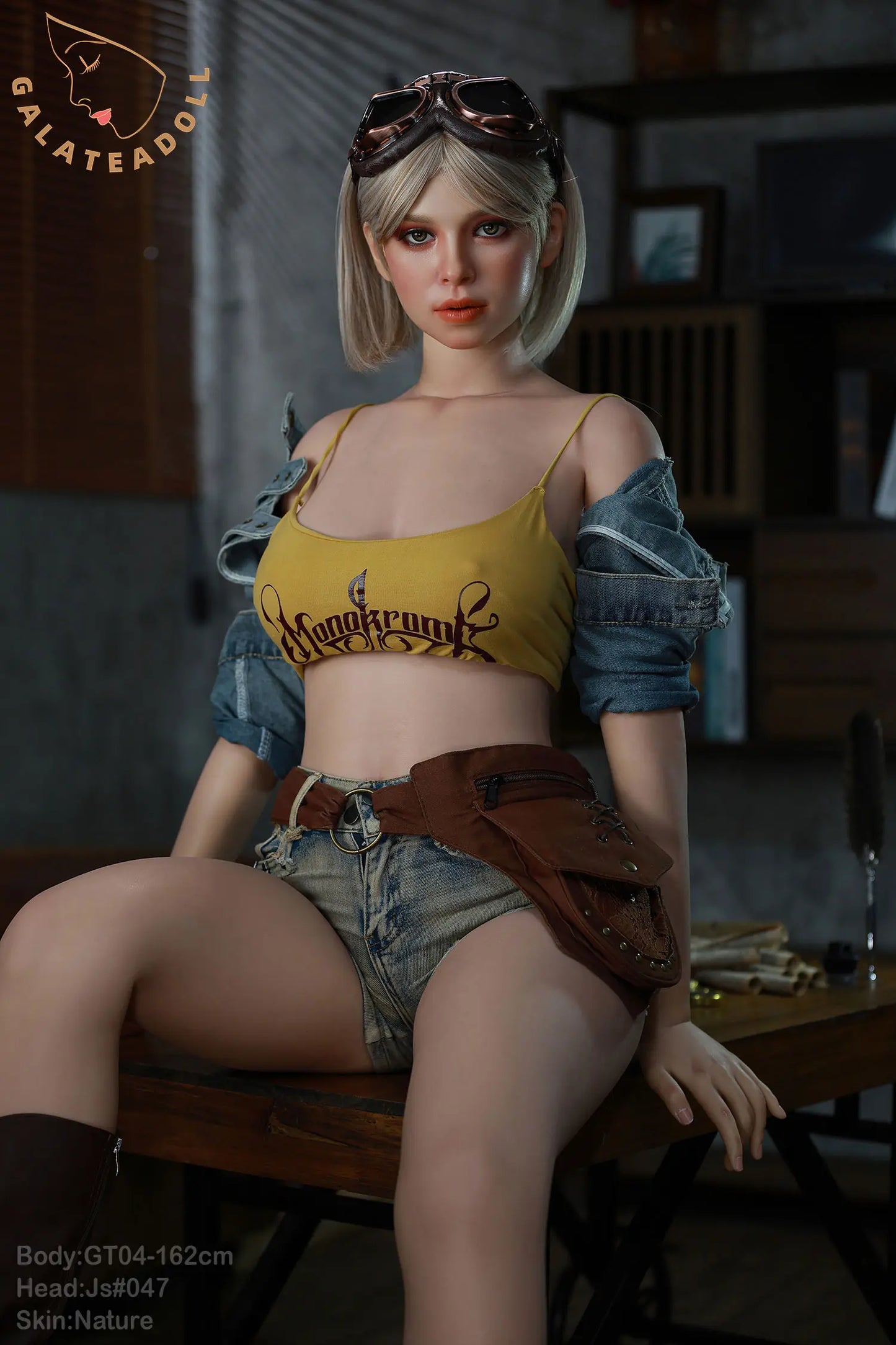 Galatea Doll US Stock | 162cm 5ft4in Short Gary Hair Hourglass Figure Full Silicone Real Adult Doll with Real Oral Silicone Head - Jannette