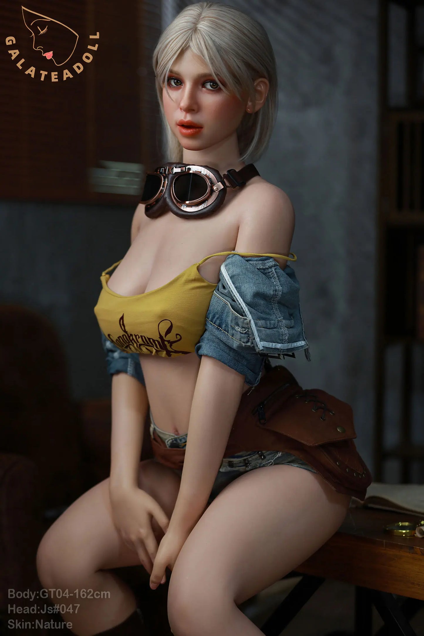 Galatea Doll US Stock | 162cm 5ft4in Short Gary Hair Hourglass Figure Full Silicone Real Adult Doll with Real Oral Silicone Head - Jannette