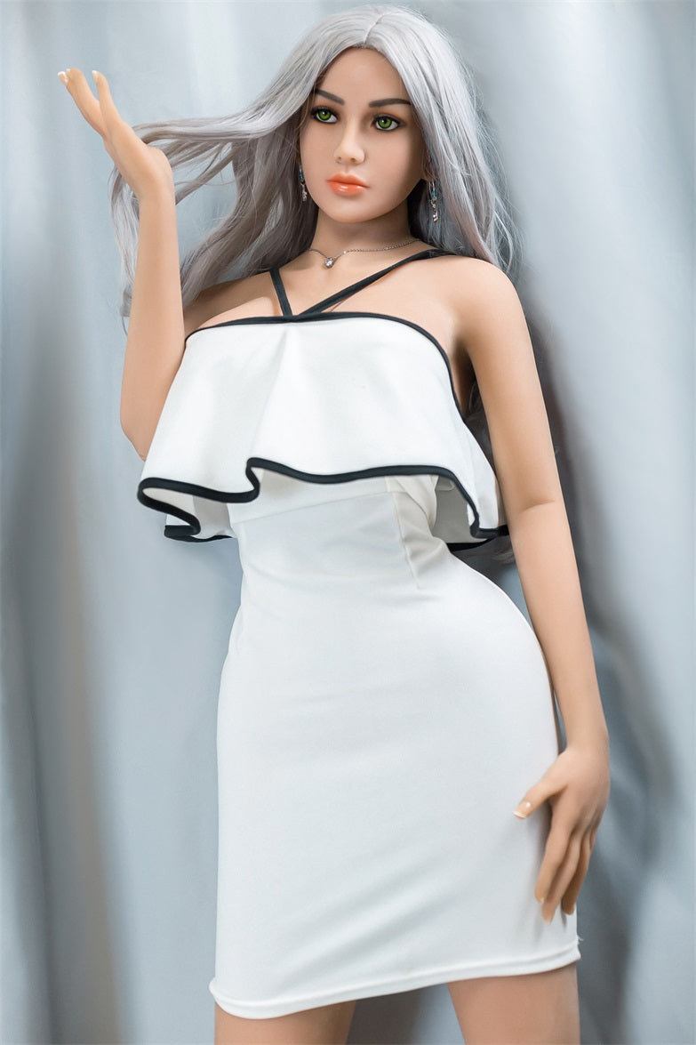 US Stock | AIBEI Doll 158cm 5ft2 Silver Hair Big Breast TPE Sex Doll - Mina