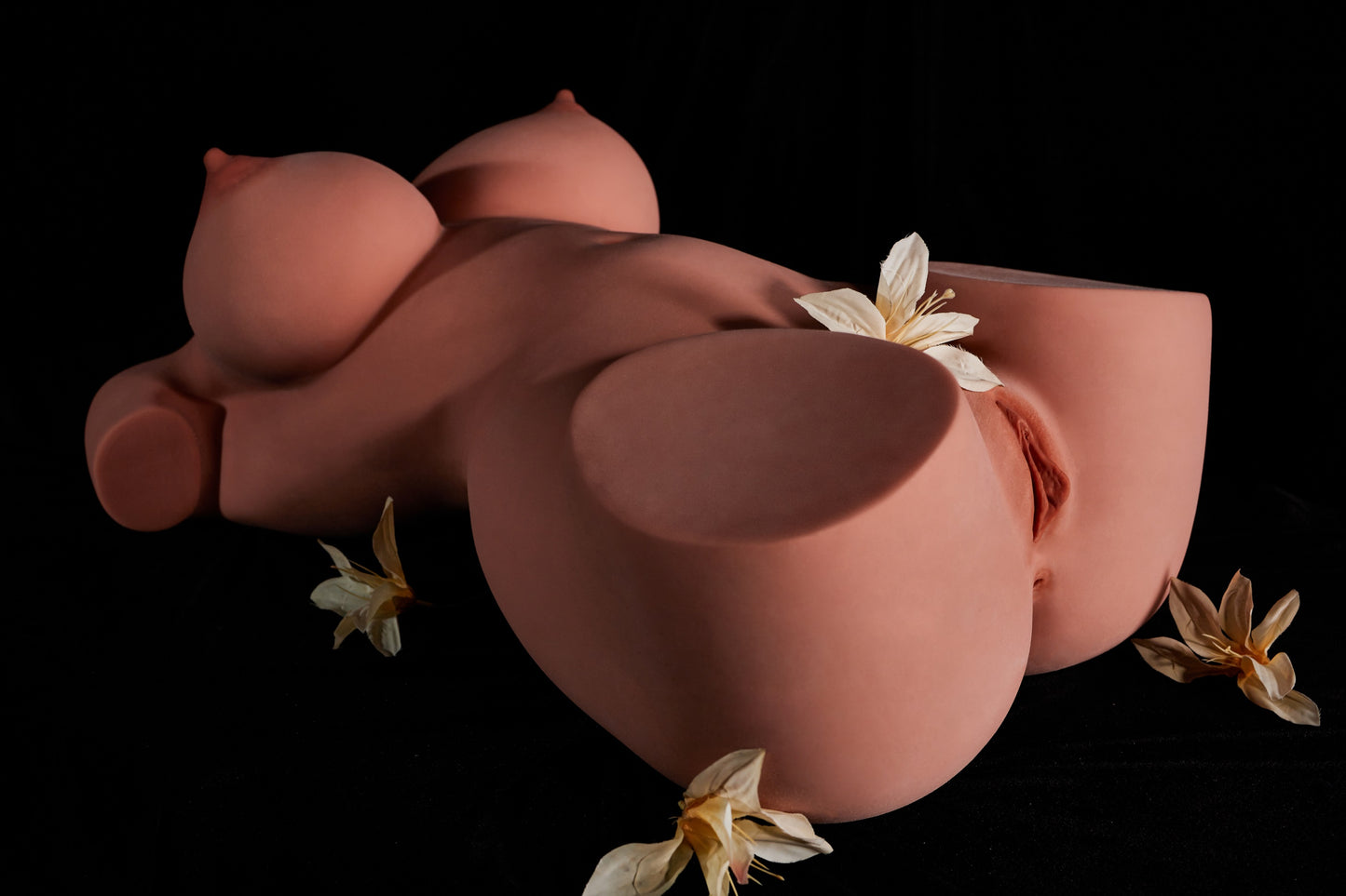 EU Stock | Climax Doll Half Body Huge Gel Breast Black Skin STPE Sex Doll Torso - 160#