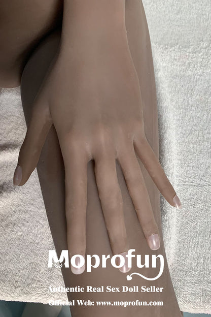 US Stock | Rifrano Doll 158cm 5ft2in Blonde Curly Hair Black MILF TPE Sex Doll for Single Man - Hl