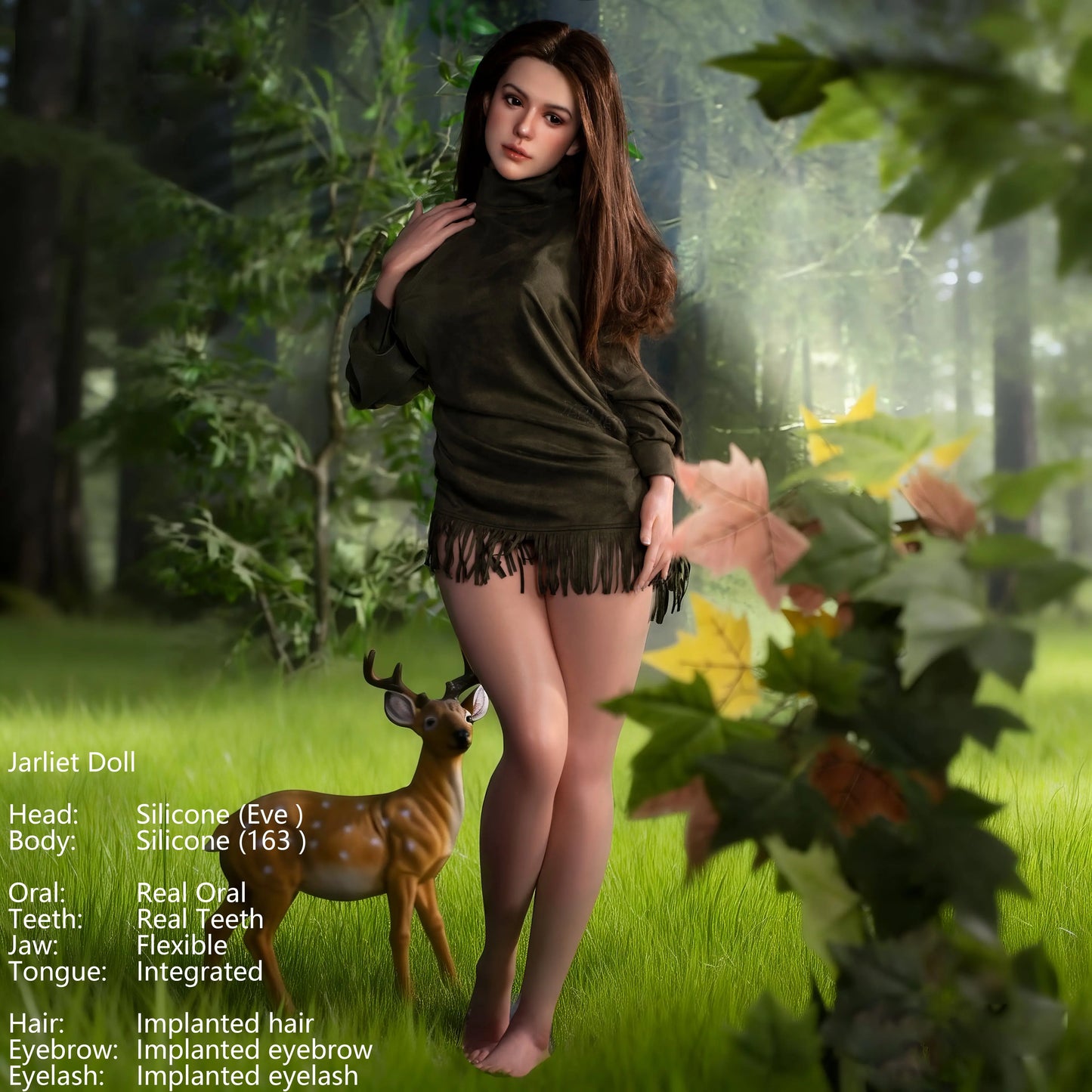 Jarliet Doll | 163cm 5ft5in Blowjob Sex Korean Silicone Adult Love Doll with Real Oral Silicone Head - Eve