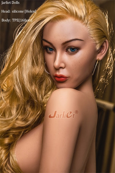 Jarliet Doll US Stock | 5ft3in/160cm Blonde Hair Silicone Head Skinny Sex Doll - Helen