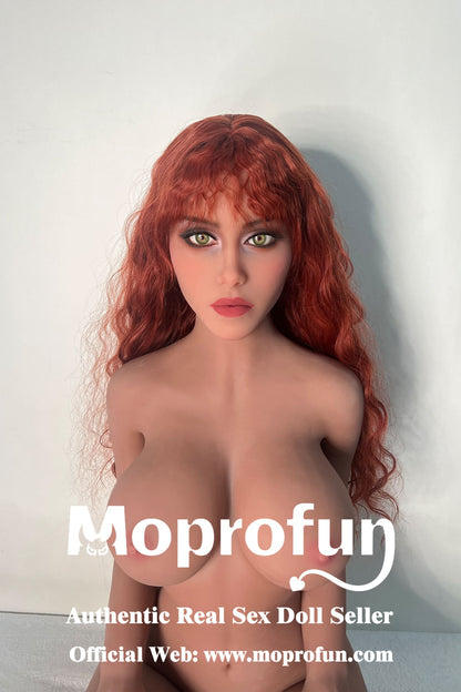 Rifrano Doll | 5ft2in Tan Skin Red Hair Huge Boobs MILF Full Body Sex Doll for Single Man - Vorie