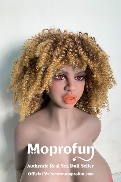 US Stock | Rifrano Doll 158cm 5ft2in Blonde Curly Hair Black MILF TPE Sex Doll for Single Man - Hl
