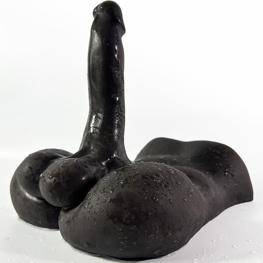 Moprofun Realistic Lifelike Black Male Dildo Torso Adult Sex Doll TPE Masturbator for Women Gay Couple