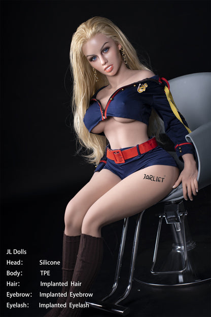 Jarliet Doll | 4ft12in 150cm Full Size Implanted Hair Silicone Head Real Sex Doll - Blanche