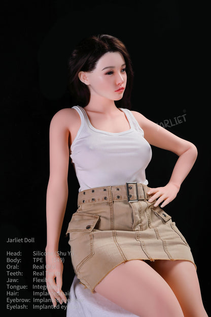 Jarliet Doll | 151cm 4ft11.4in Full Size Real Chinese Girl Adult TPE Love Doll with ROS Silicone Head - Shuyi