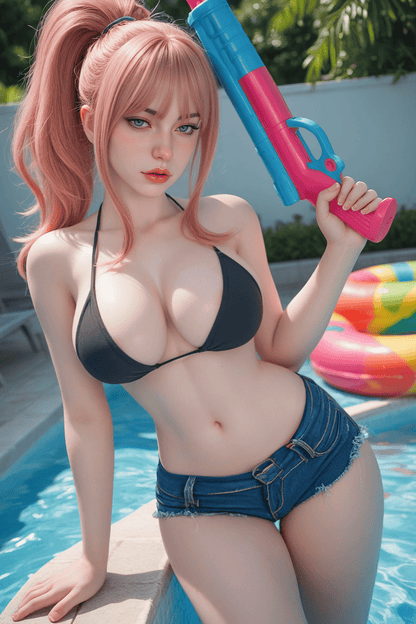 SY Doll | 164cm/5ft5 Pink Hair Korean Sexy Woman Full Silicone Sex Doll with Movable Jaw ROS Silicone Head – Phoenix