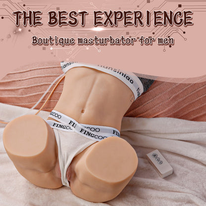 US Stock | XISE Auto Vagina Sucking Vibrating Real Lifelike Butt Sex Doll Torso Male Masturbator - Dafuni