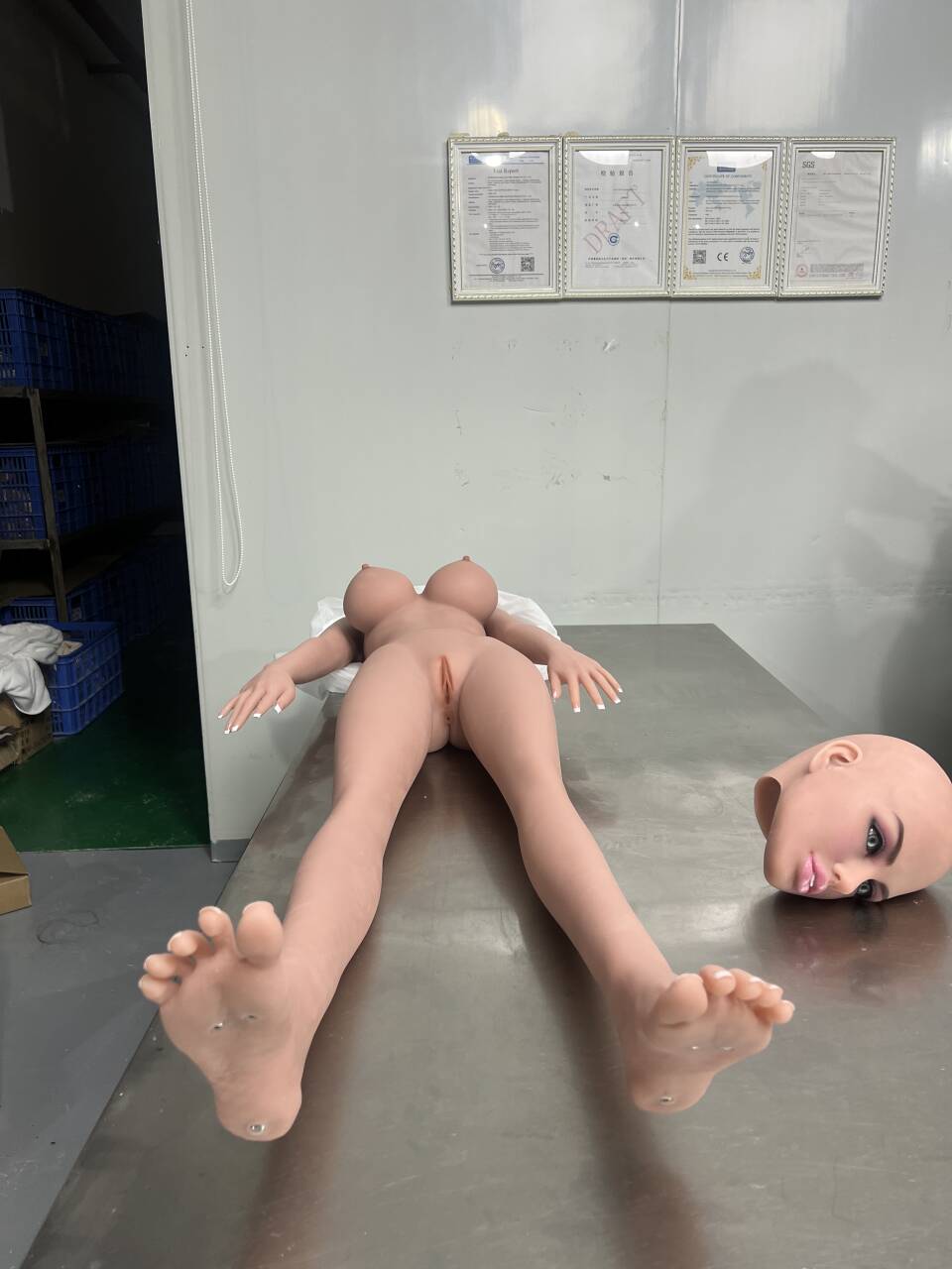 US Stock | AIBEI Doll 158cm 5ft2 Silver Hair Big Breast TPE Sex Doll - Mina
