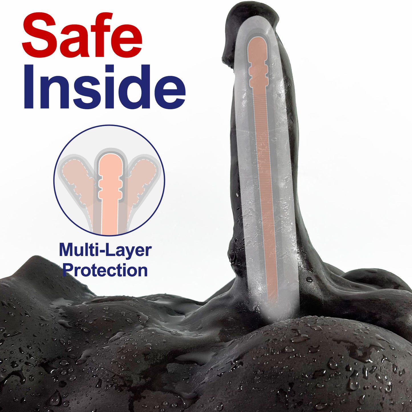 Moprofun Realistic Lifelike Black Male Dildo Torso Adult Sex Doll TPE Masturbator for Women Gay Couple