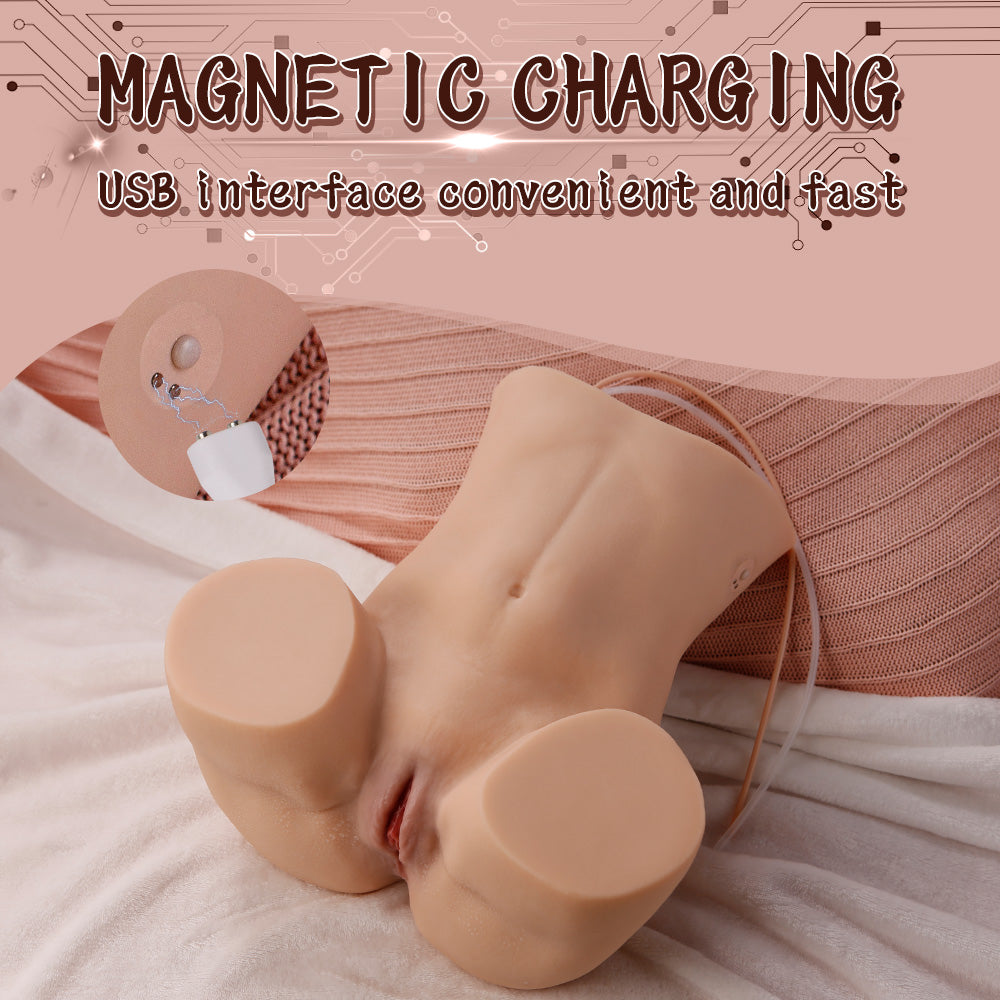 US Stock | XISE Auto Vagina Sucking Vibrating Real Lifelike Butt Sex Doll Torso Male Masturbator - Dafuni