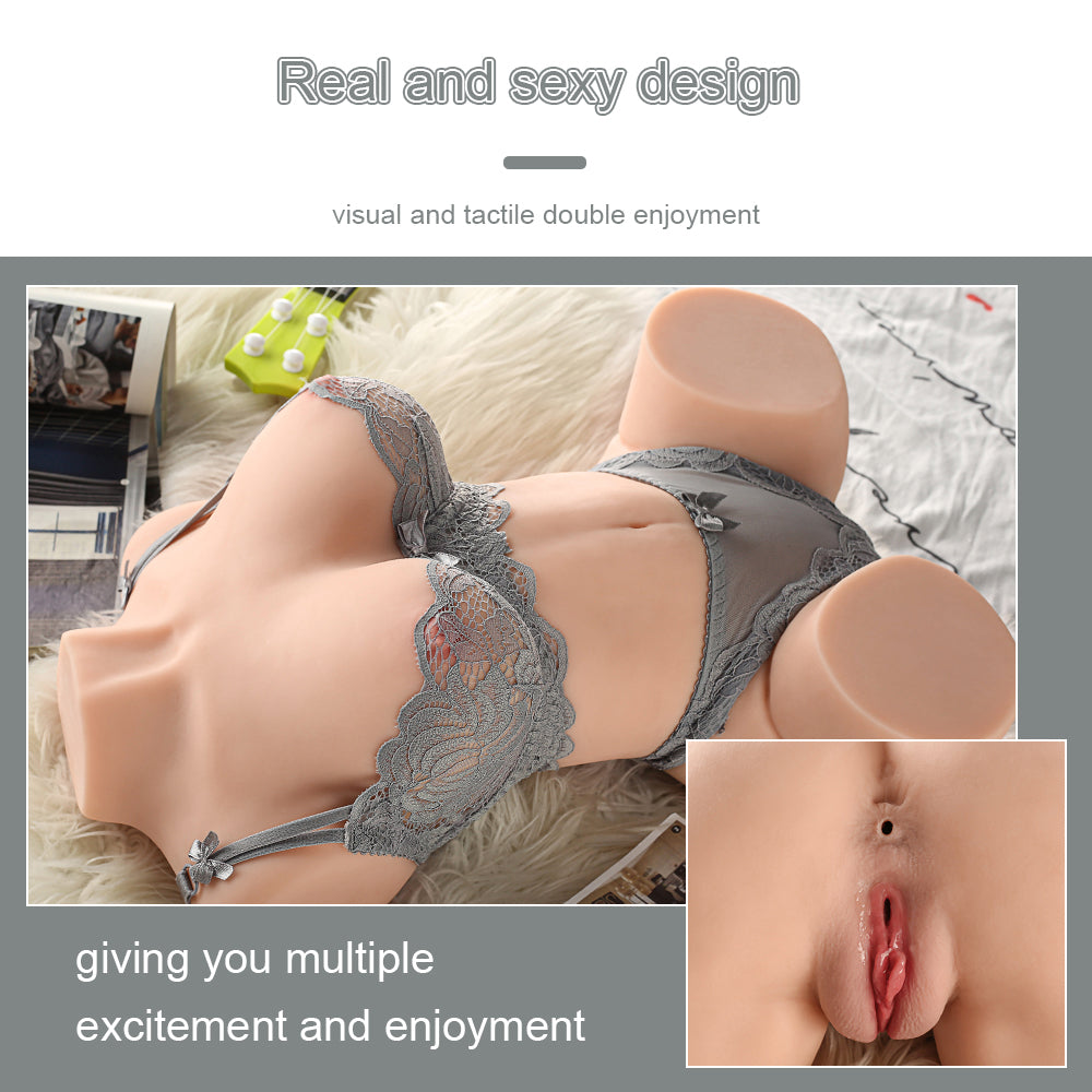 US Stock | XISE Auto Vagina Sucking Lifelike Half Body Sex Doll Torso Male Masturbator - Jessy