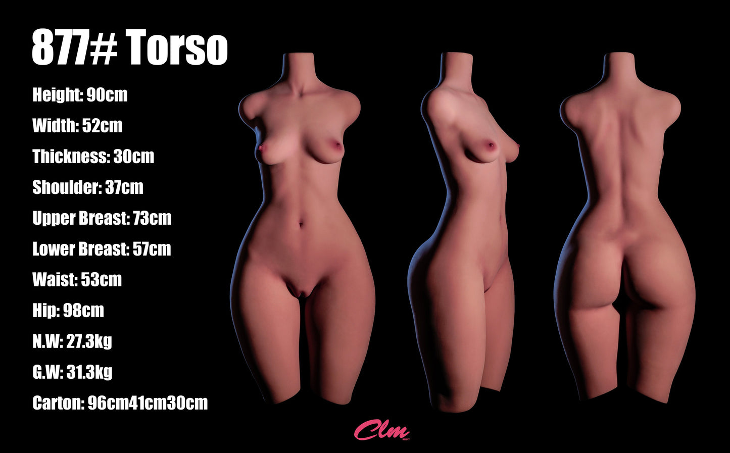 Climax Doll US Stock | 90cm A Cup TPE Sex Doll Torso - 877# Torso