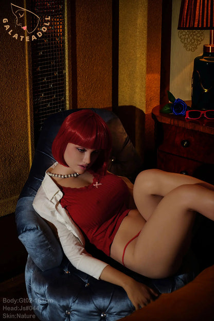 Galatea Doll | 163cm 5ft4in Red Hair Nature Skin Full Silicone Doll (Real Oral Silicone Head+Silicone Body) for Elderly - Noa